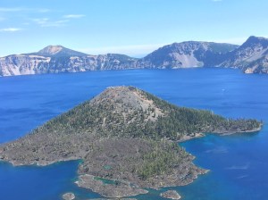 A volcano inside a volcano at Crater Lake.