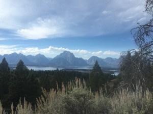 The Tetons at sunset.