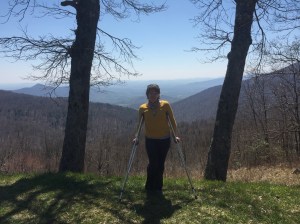 Even on crutches, balance between trees is achieved.